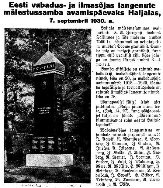 "Virumaa Teataja" 6.09.1930