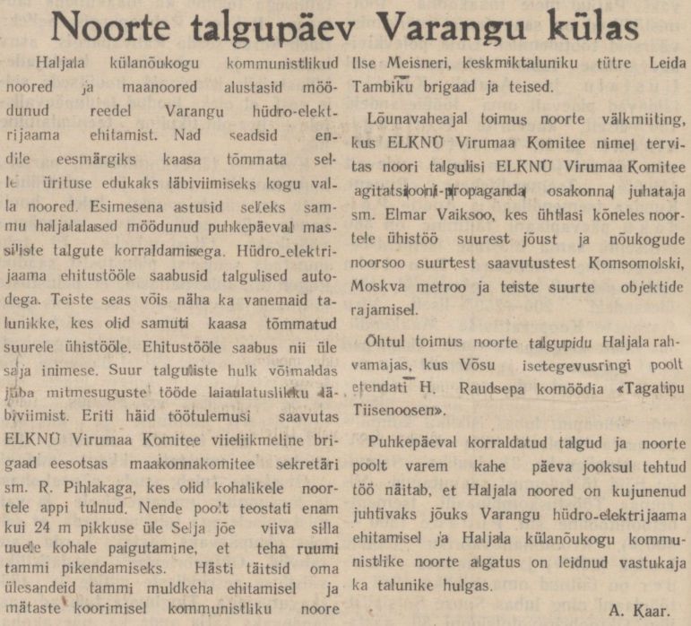 „Viru Sõna“  15.07.1947