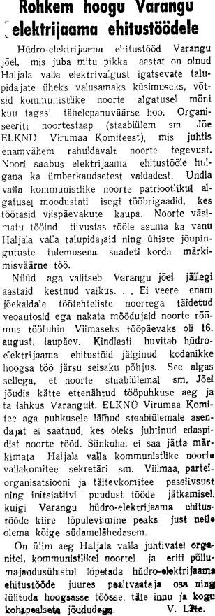 „Viru Sõna“  25.08.1947