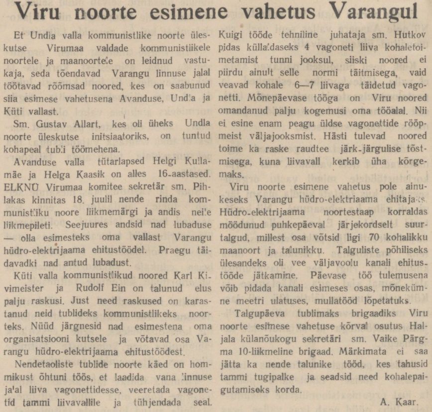 „Viru Sõna“ 29.07.1947