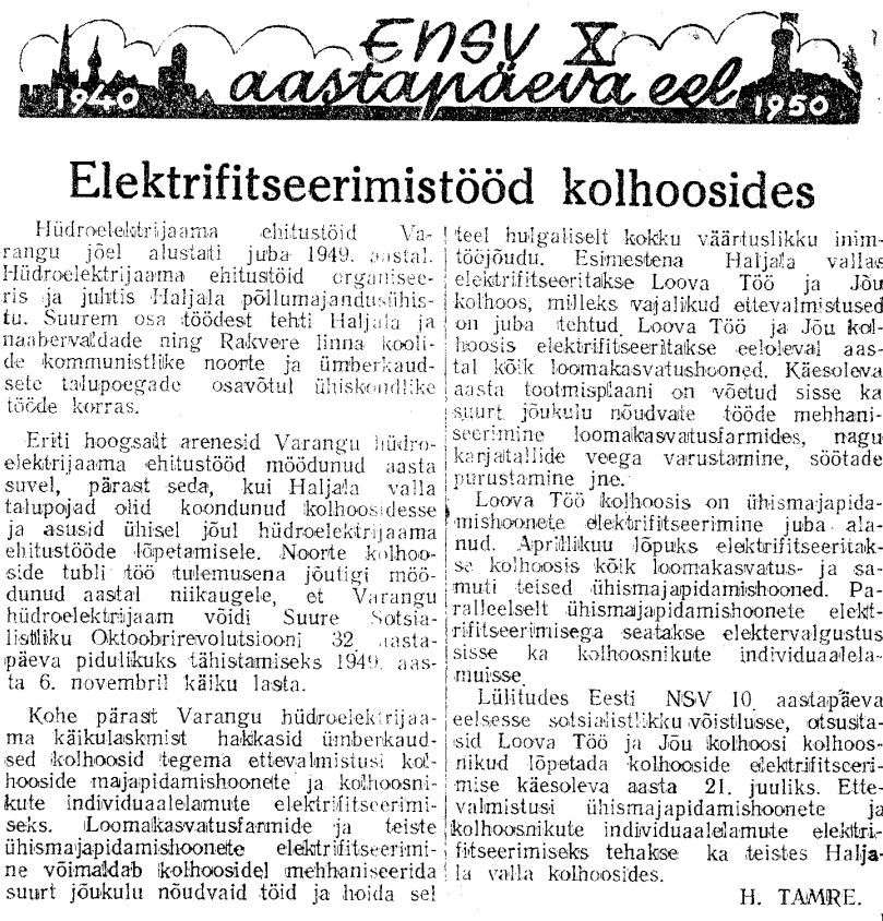 „Viru Sõna“ 4.04.1950